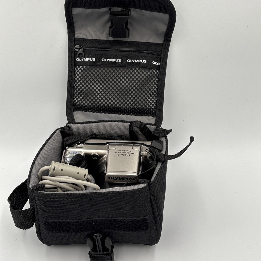 Olympus SP-800UZ 14MP Bridge Digital Camera Silver 30x Zoom + Charger Case Video - Picture 14 of 15